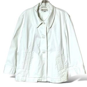 JONES NEW YORK Sport White Cotton Swing Jacket w/ Pockets Stretch US Sz XL